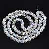 Electroplate Transparent Glass Beads Strands EGLA-N002-26-C03-2