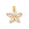 Rack Plating Brass Clear Cubic Zirconia Pendants KK-P277-21G-1