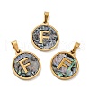 PVD Vacuum Plating 304 Stainless Steel with Paua Shell Pendants STAS-G268-02F-G-1