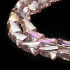 Electroplated Transparent Glass Beads Strands GLAA-G092-A06-3