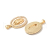 Rack Plating Brass Cubic Zirconia Shell Pendants KK-S368-11G-2