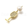 Brass Micro Pave Cubic Zirconia Pendants KK-Z093-23G-01-2