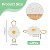 12Pcs Natural Freshwater Shell Flower Connector Charms PALLOY-HS00006-2