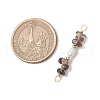 Natural Ice Obsidian Chip & Natural Cultured Freshwater Pearl Rice Beaded Connector Charms PALLOY-JF03707-03-2