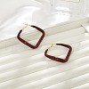 Brass Rhombus Hoop Earrings EJEW-A121-12D-G-1