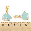 Rack Plating Alloy Enamel Whale European Dangle Charms FIND-B034-53G-02-3