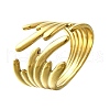 304 Stainless Steel Adjustable Cuff Rings for Women RJEW-B123-01G-04-4