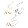 Curb Chains Dangle Stud Earring and Pendant Necklace SJEW-E043-03-1