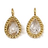 304 Stainless Steel Micro Pave Cubic Zirconia Charms STAS-K302-01C-G-1