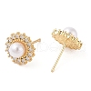 Rack Plating Brass Micro Pave Clear Cubic Zirconia Stud Earrings for Women EJEW-G394-28G-1