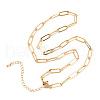 Brass Paperclip Chain Necklace Making KK-S356-575-NF-3