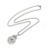 Non-Tarnish 304 Stainless Steel Box Chain Scottish Luckenbooth Thistle Heart Pendant Necklaces for Women NJEW-U005-02P-2
