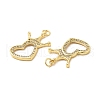 Brass Micro Pave Clear Cubic Zirconia Pendants KK-E068-VB184-2