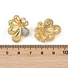 Brass Micro Pave Clear Cubic Zirconia Stud Earrings EJEW-U059-01B-GP-3