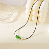 Fish Porcelain Pendant Black Wax Cord Necklaces FS-WG7FFA4-03-1