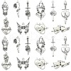 50Pcs 10 Styles Gothic Tibetan Style Alloy Pendants TIBEP-CJ0002-53-1