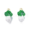 Brass Enamel Pendants KK-G432-05G-1