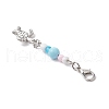 Ocean Theme Alloy Charm & Glass Beads Pendant Decorations HJEW-JM03157-01-4