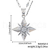 Elegant Hip-hop Style Brass Pave Clear Cubic Zirconia Star Pendant Necklaces for Daily Wear RL1797-2-2
