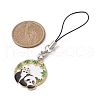 Panda Alloy Enamel Pendant Mobile Straps HJEW-JM01347-02-5