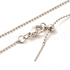1mm Rack Plating Brass Ball Chain Adjustable Slider Necklaces for Women Men MAK-L044-51P-2