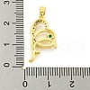 Brass Micro Pave Clear Cubic Zirconia Pendants KK-P263-05B-G-3