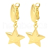 Rack Plating Brass Star Dangle Hoop Earrings EJEW-A028-38G-1