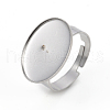 Non-Tarnish Adjustable 201 Stainless Steel Finger Rings Components STAS-I149-12P-3