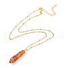 Double Pointed Natural Carnelian Pendant Necklace NJEW-JN03720-03-5
