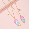 2Pcs Alloy Colorful Enamel Magnetic Unicorn Heart Pendant Friendship Necklaces for Women FS-WGC6FE6-02-2