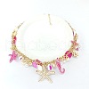 Alloy & Plastic Pearl & Natural Shell Pendant Necklaces FS-WGF2DC0-01-1