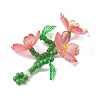 Acrylic Flower Pendants PALLOY-TA00252-04-3