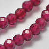 Glass Imitation Red Corundum Beads Strands X-G-K207-01E-01-3