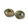 Natural & Synthetic Mixed Gemstone Donut/Pi Disc Charms G-G142-02-3
