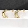 Brass Micro Pave Clear Cubic Zirconia Stud Earrings for Women EJEW-U056-03G-1