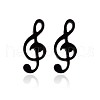 304 Stainless Steel Music Note Studs Earrings with 316 Stainless Steel Pins for Women X-MUSI-PW0001-23EB-1