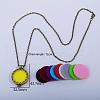 Hollow Flower Alloy Diffuser Locket Pendant Necklaces with Colorful Aromatherapy Discs Inside OD2733-4