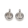 Tarnish Resistant 201 Stainless Steel Pendant Rhinestone Settings X-STAS-G224-27P-2