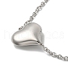 Stainless Steel Heart Link Chain Necklaces for Women NJEW-G145-01P-2