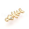 Brass Micro Pave Clear Cubic Zirconia Pendants KK-T075-09G-2