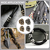 4Pcs 4 Styles Outdoor EDC Tool Brass Parachute Rope European Beads FIND-FG0003-73-6