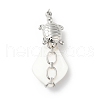 Natural White Shell Pendants SSHEL-G025-02P-1