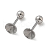 304 Stainless Steel Stud Earring Findings STAS-U056-04B-P-1
