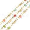 Glass Rondelle Beaded Chains CHC-P009-30G-1