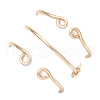 3Pcs Copper Wire Wrapped Natural Rose Quartz Faceted Round Bead Finger Rings for Women RJEW-JR00888-02-5