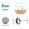 100Pcs 304 Stainless Steel Stud Earrings Findings STAS-TAG0001-16-3