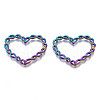 Rack Plating Rainbow Color Alloy Linking Rings PALLOY-S180-306-2