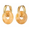 Handmade Natural Topaz Jade Dangle Hoop Earrings EJEW-JE04577-01-2