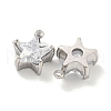 304 Stainless Steel Cubic Zirconia Pendants STAS-L278-008P-2