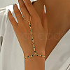 Vintage Brass Rhinestone Link Ring Bracelets for Women VP5559-1-1